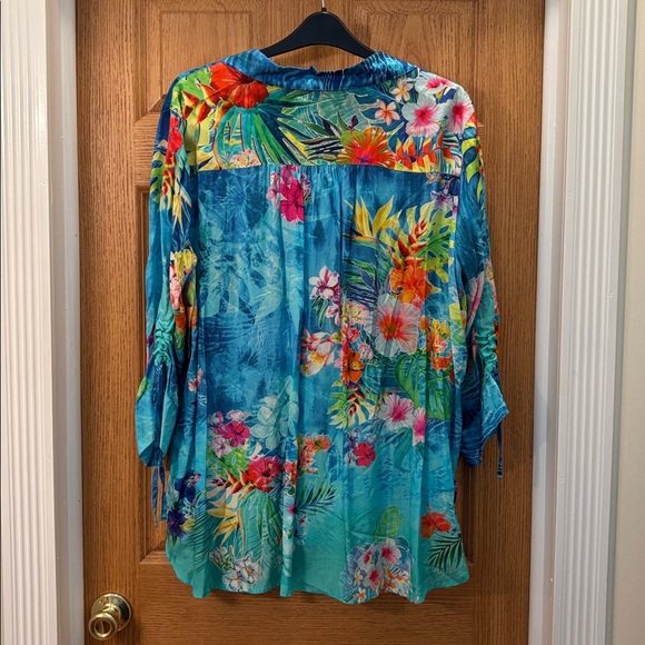John Mark Blue Floral Button Down Shirt - Picture 2 of 8